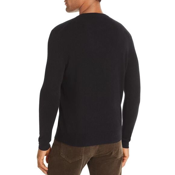The Men's Store Bloomingdale's Men's L Black Cashmere 2ply Crewneck Sweater NWT - Picture 2 of 4